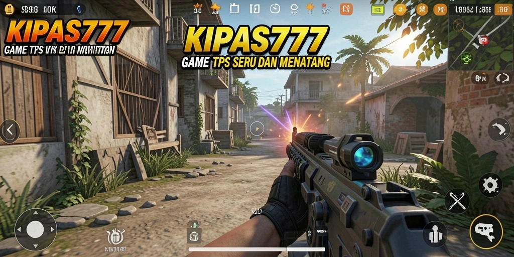 Screenshot utama KIPAS777 menampilkan momen aksi intens dalam gameplay TPS.